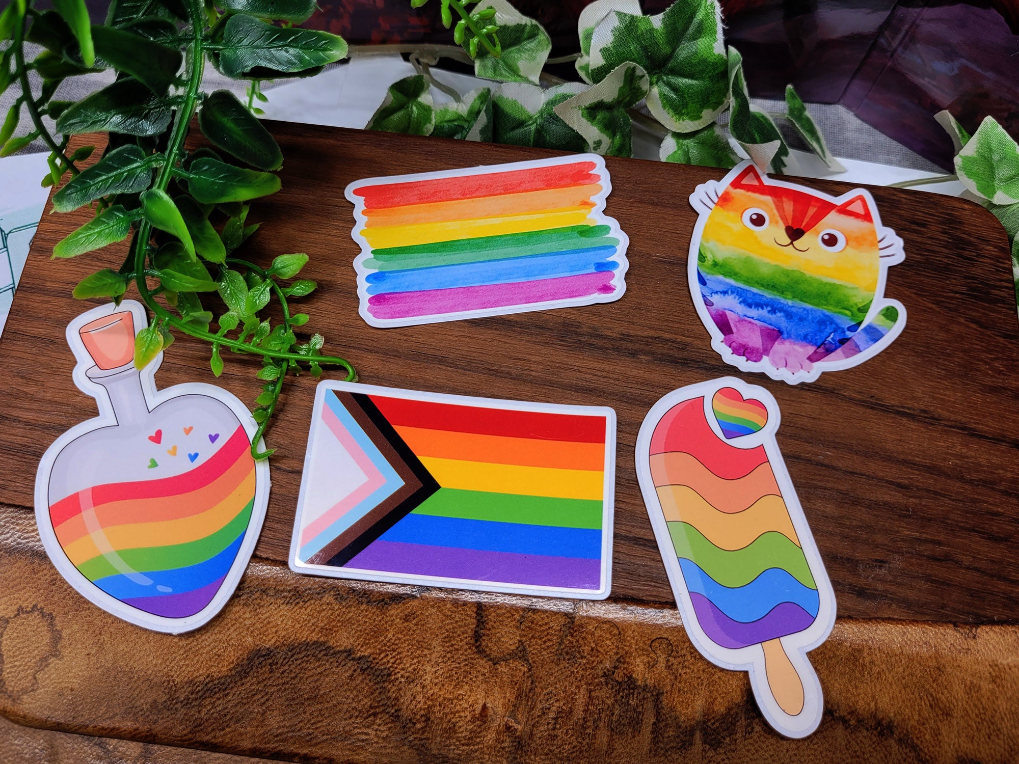 Pride Rainbow Dice Set with Sticker