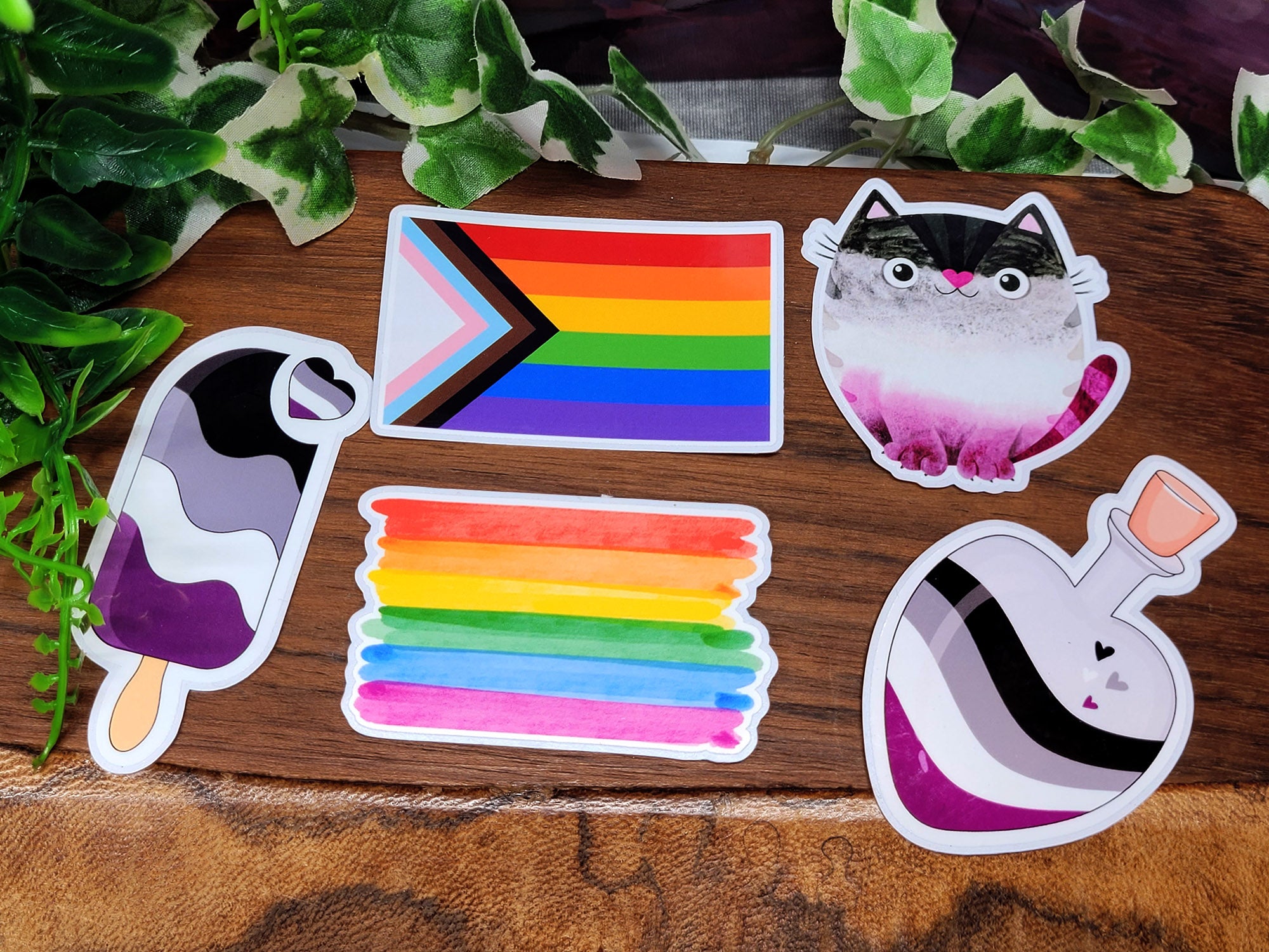 Asexual Pride Würfelset mit Sticker