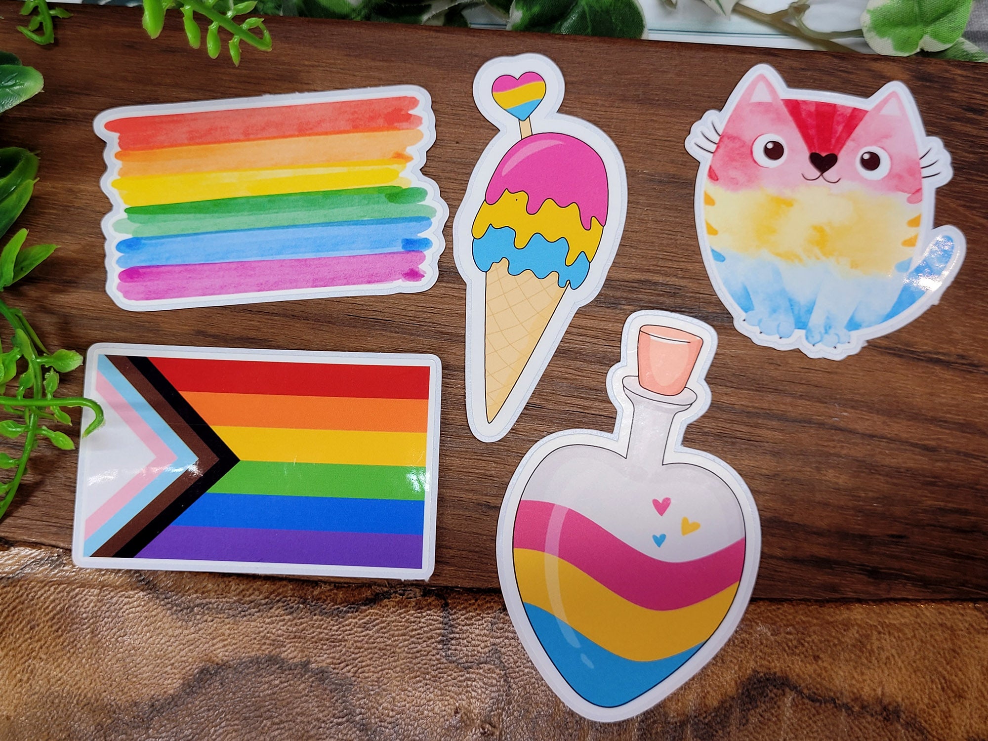 Pansexual Pride Würfelset mit Sticker