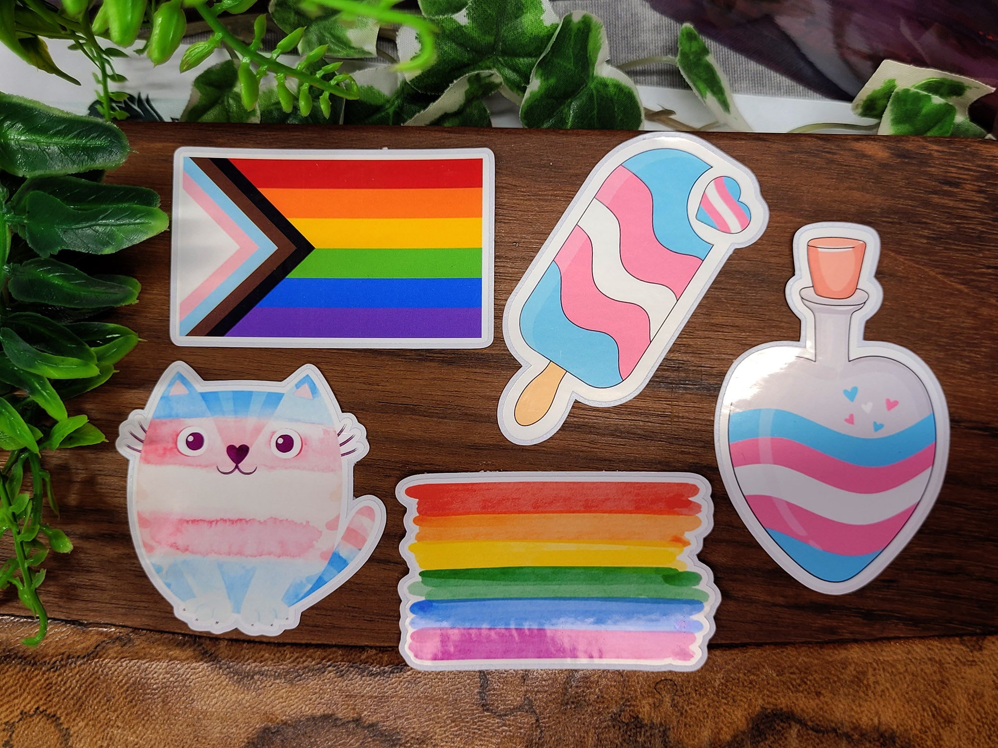 Transgender Pride Würfelset mit Sticker