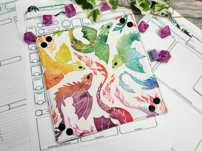 Rainbow Dragons foldable dice mat