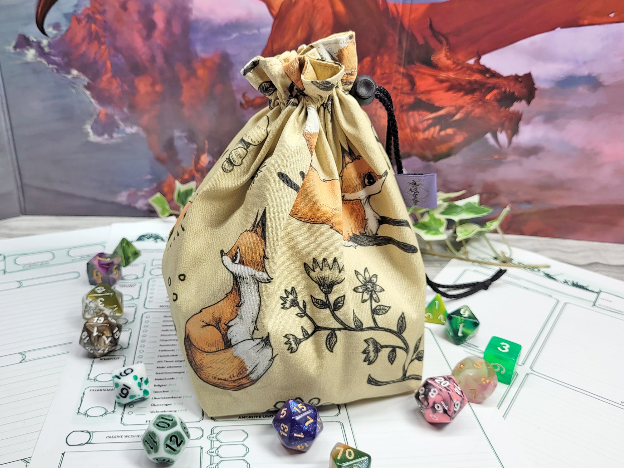 Foxes dice bag XXL with compartments