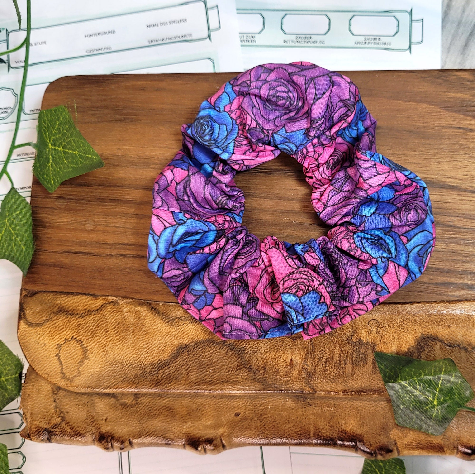 Purple Roses Scrunchie