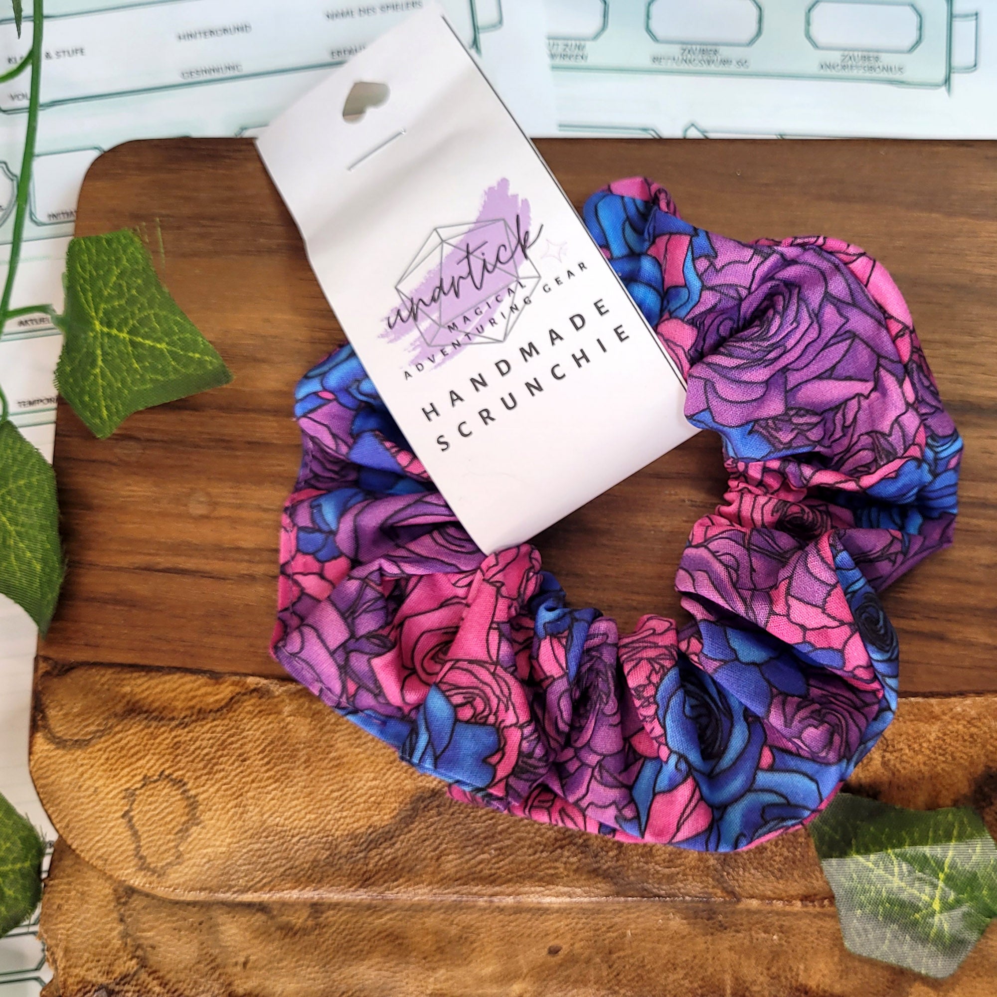 Purple Roses Scrunchie