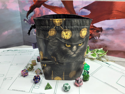 Steampunk Cat Dice Bag XXL with compartments