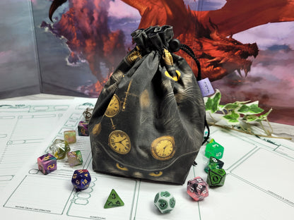 Steampunk Cat Dice Bag XXL with compartments