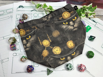 Steampunk Cat Dice Bag XXL with compartments