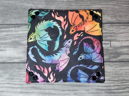 Rainbow Dragons foldable dice mat