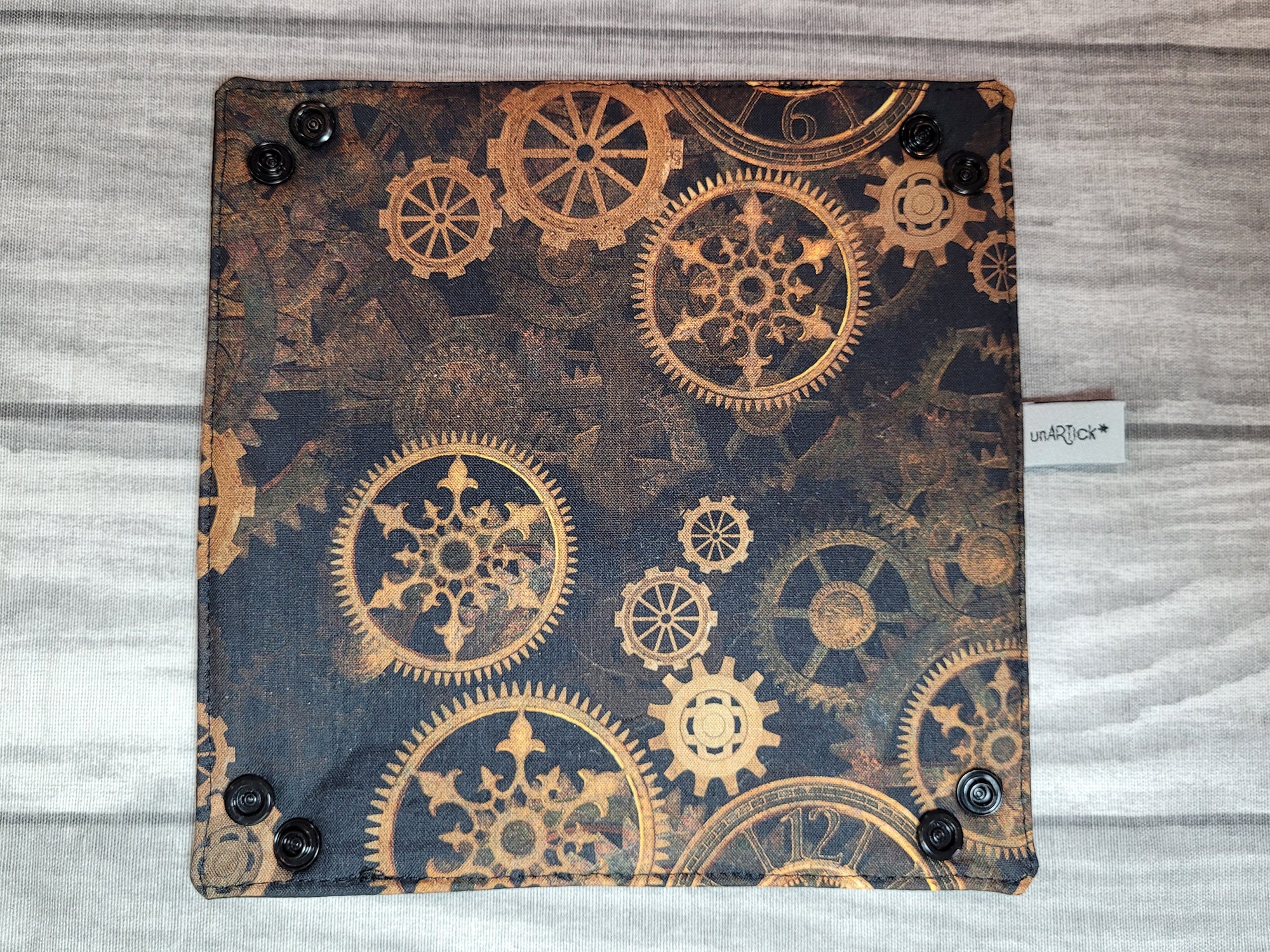 Steampunk foldable dice mat