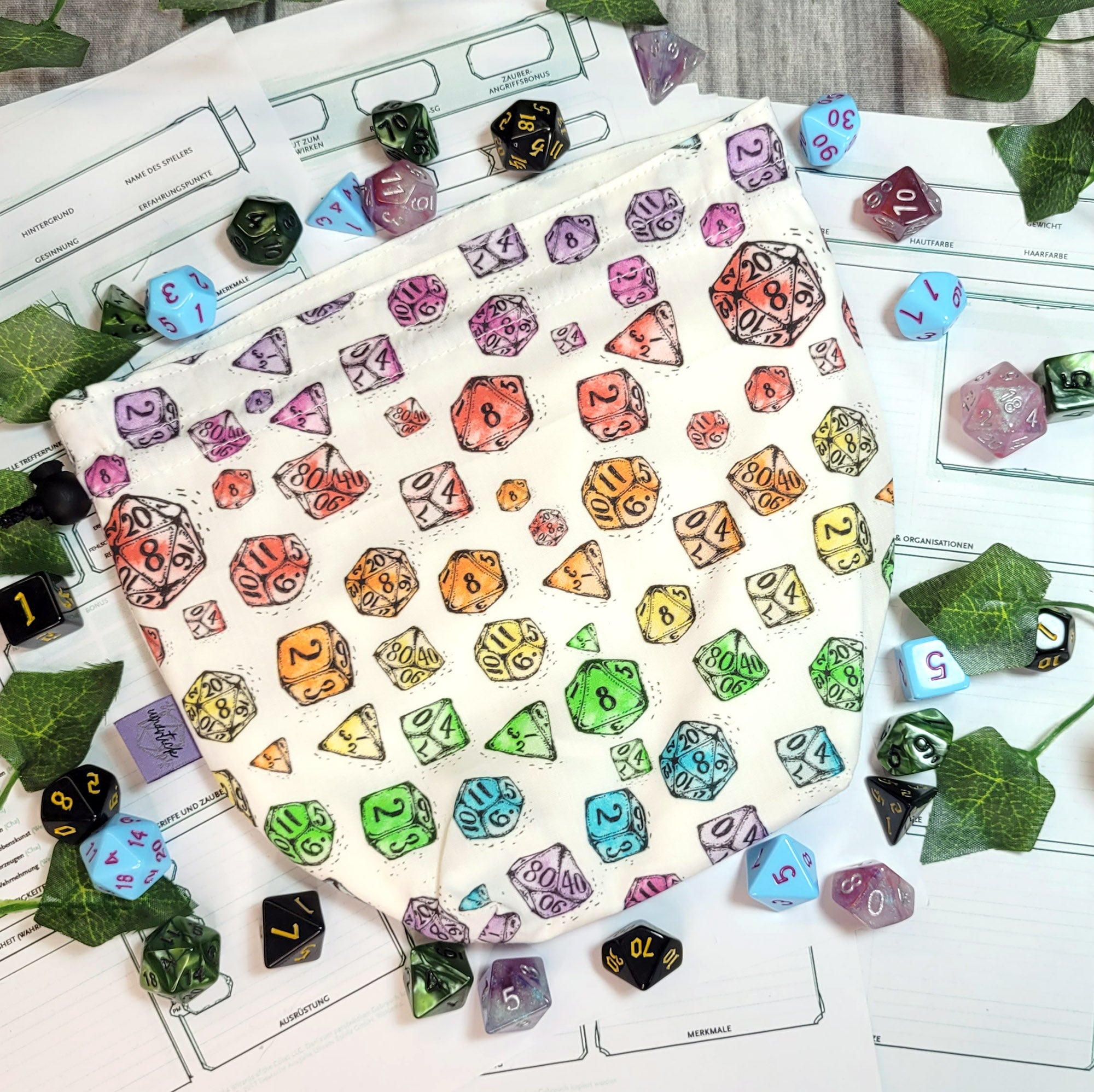 Rainbow Dice Würfelbeutel XXL mit Unterteilungen