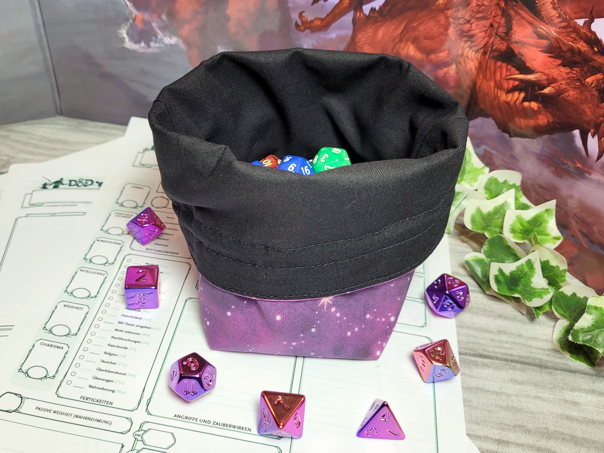 Purple Galaxy Dice Bag L