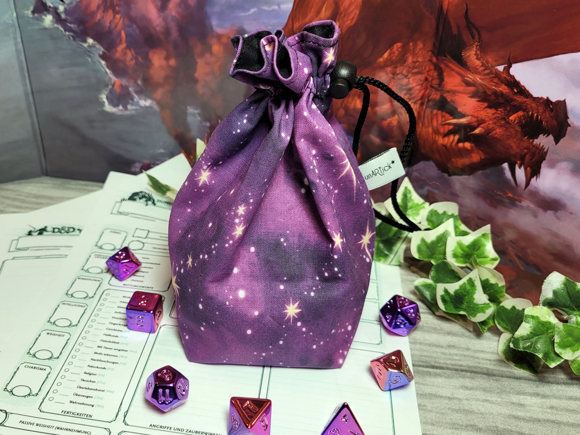 Purple Galaxy Dice Bag L