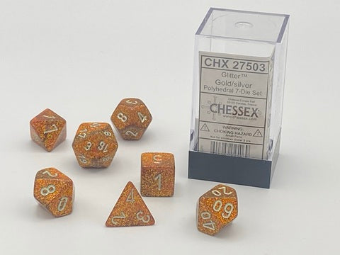 Glitter™ Gold/silver Polyhedral 7-Die Set