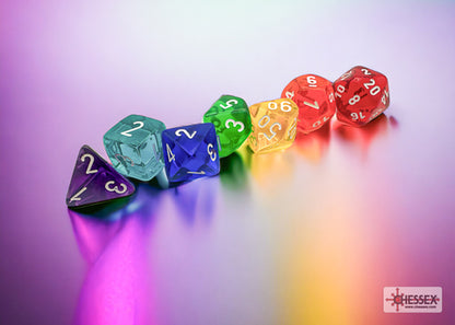 Prism Translucent GM &amp; Beginner Player Polyhedral 7-Die Set