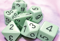 Opaque Polyhedral Pastel Green/black Polyhedral 7-Die Set