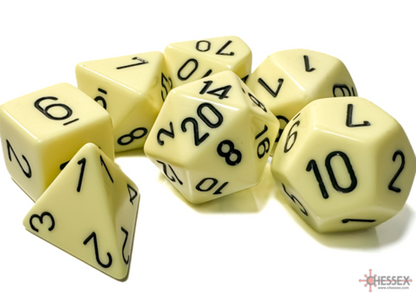 Opaque Polyhedral Pastel Yellow/black 7-Die Set