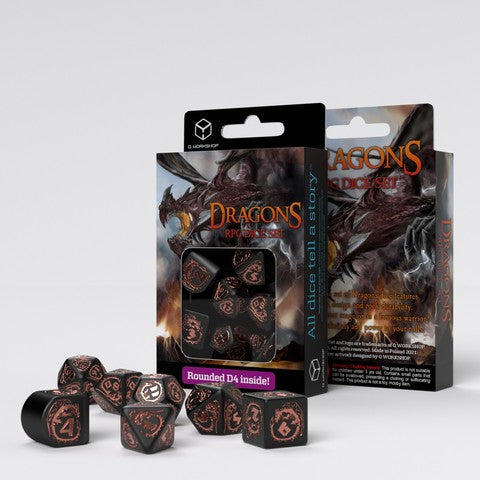 Dragons Modern Dice Set: Obsidian