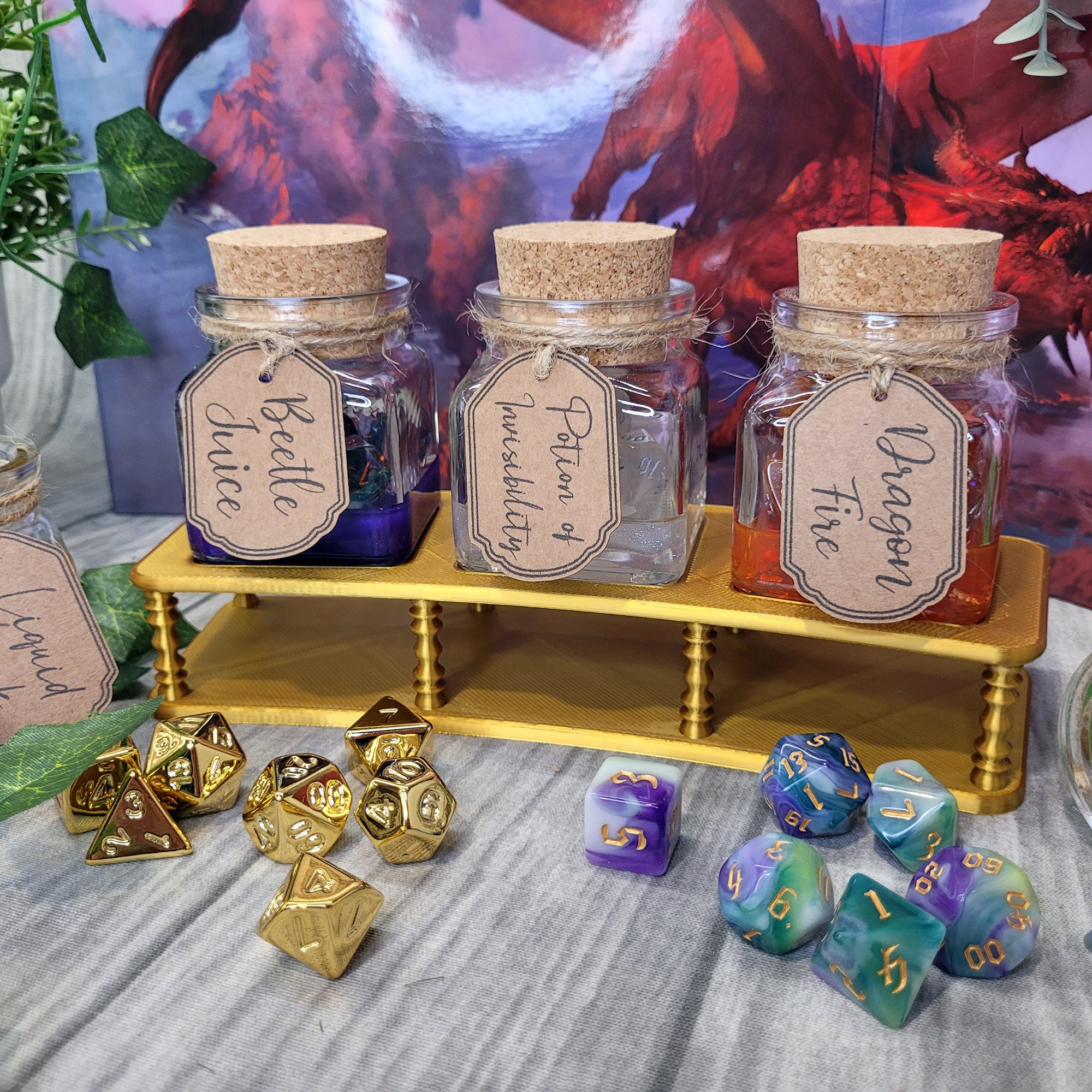 Display for 3 unartick standard potions: Gold