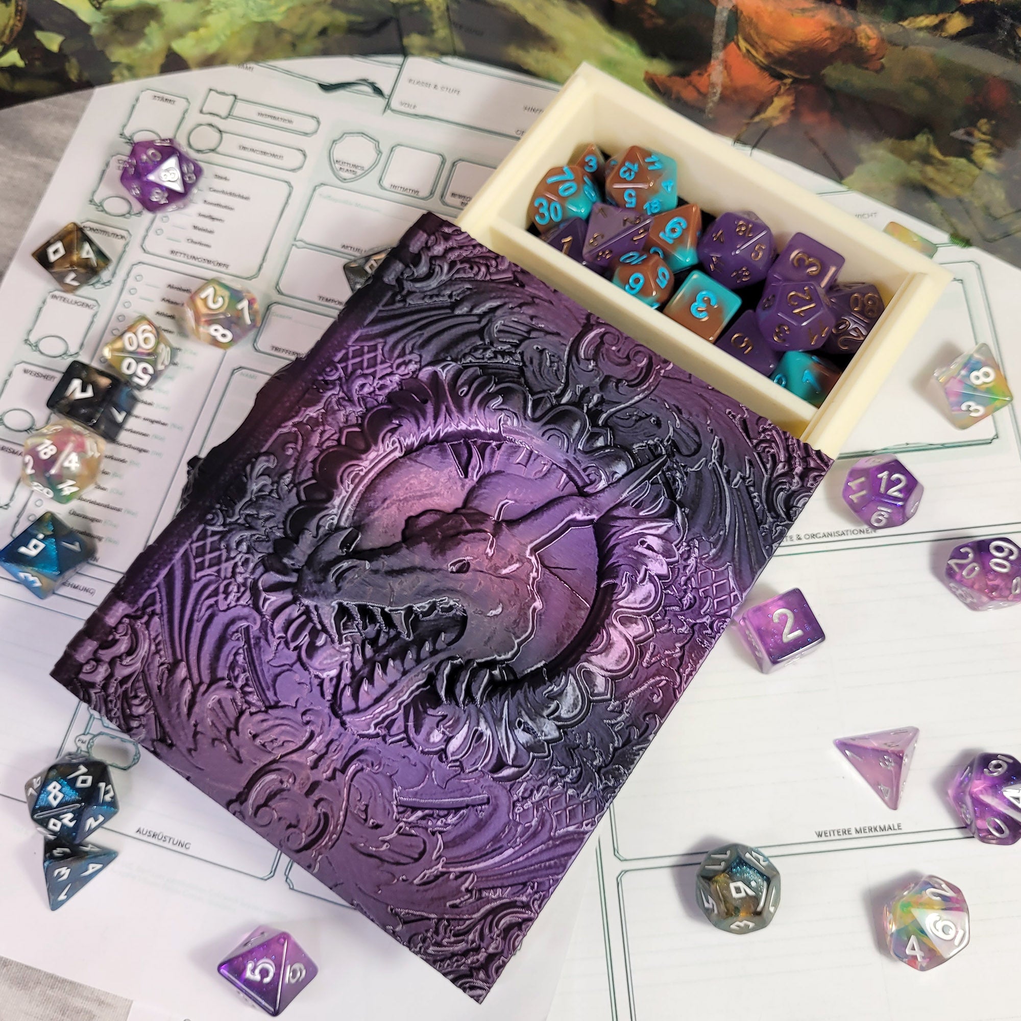 Dice Tome: Black & Purple Dragon