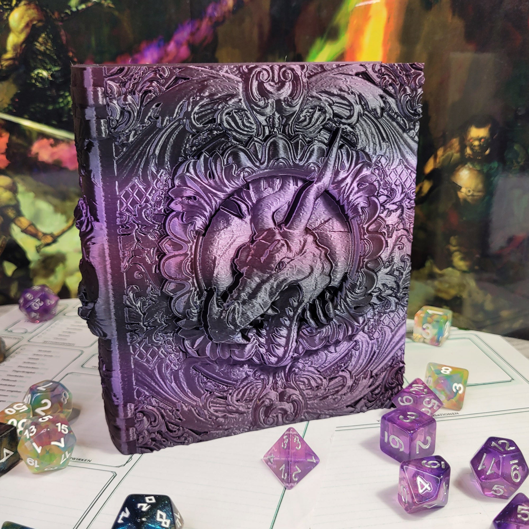 Dice Tome: Black & Purple Dragon