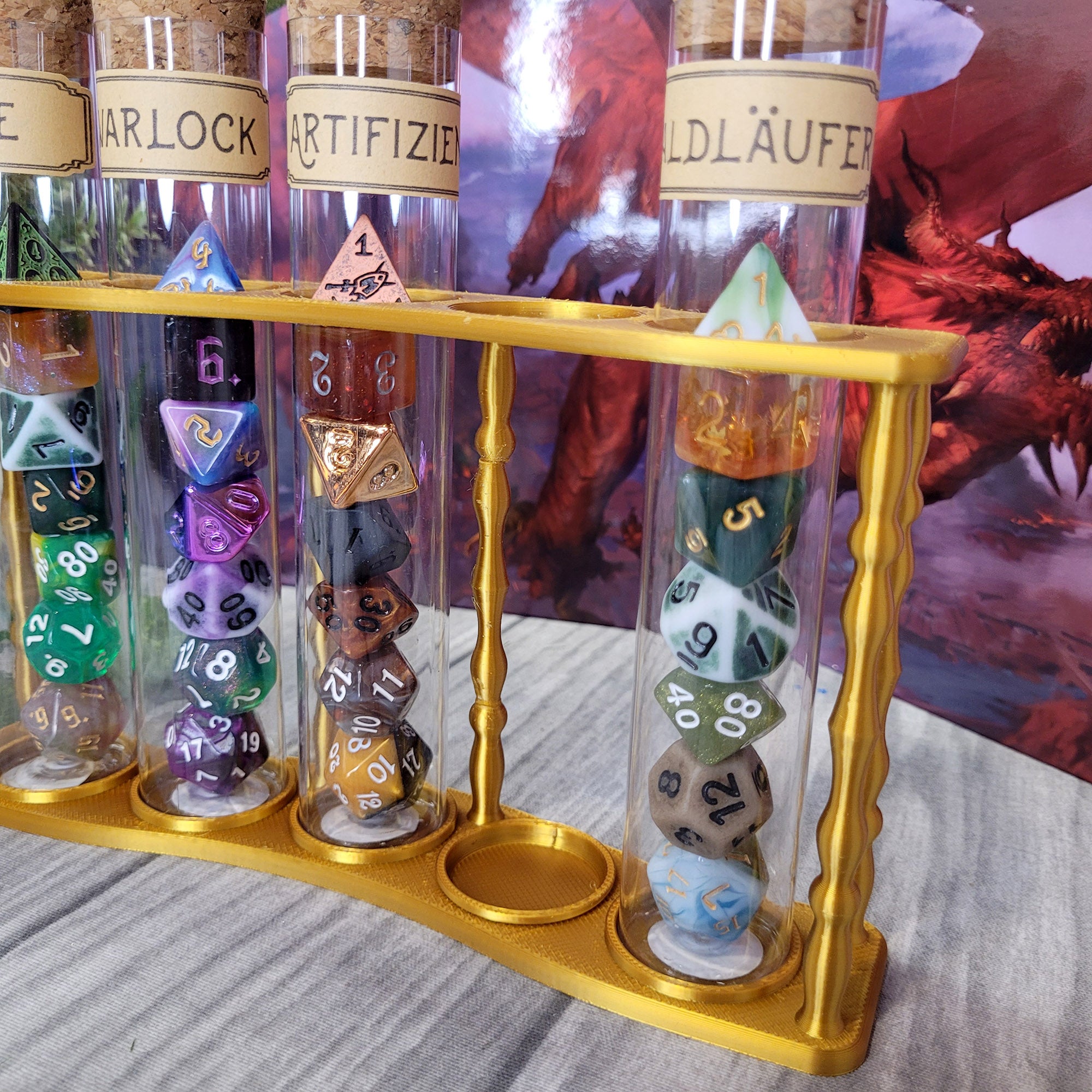 Display for unartick dice theme sets: Gold