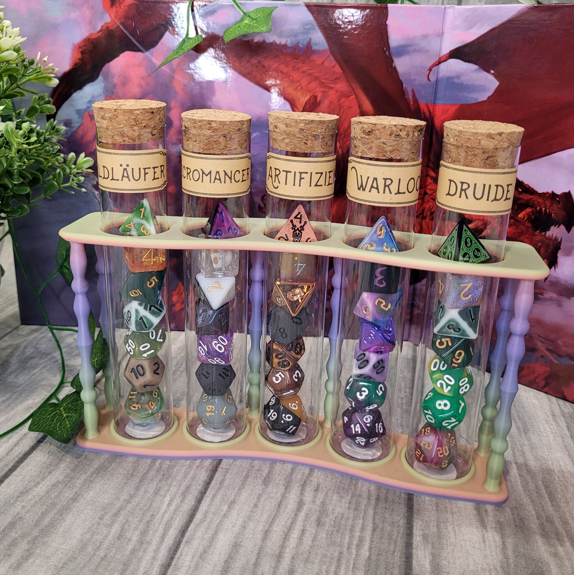 Display for unartick dice theme sets: Fey Pastel