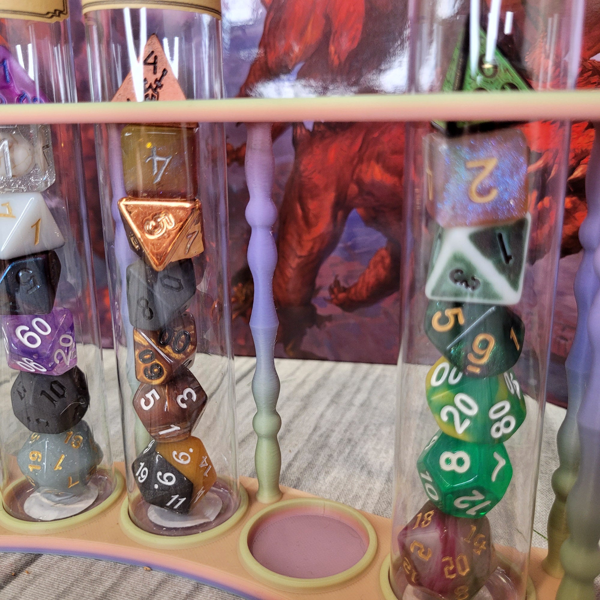 Display for unartick dice theme sets: Fey Pastel