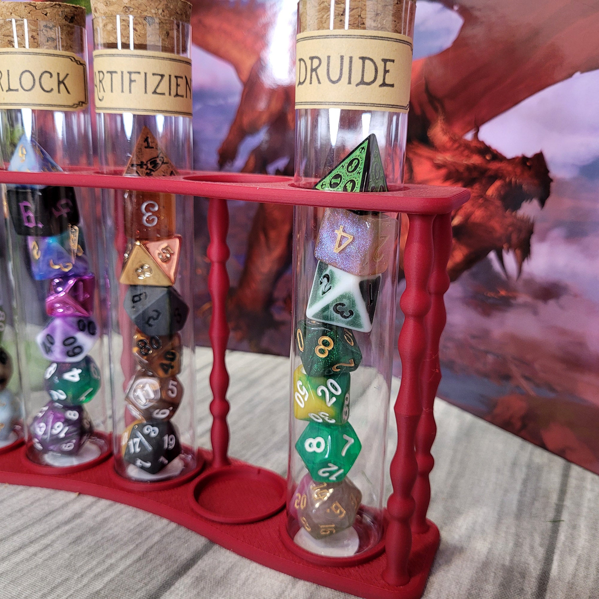 Display for unartick dice theme sets: Red