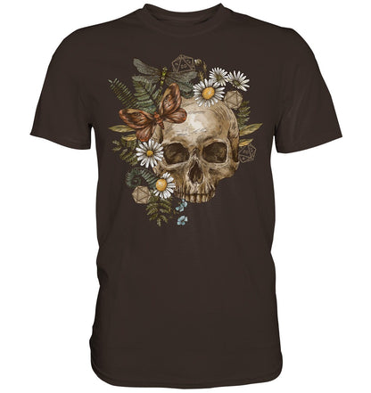 D20 Blumen Skull T-Shirt