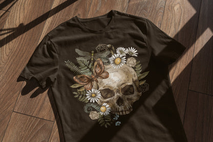 D20 Blumen Skull T-Shirt