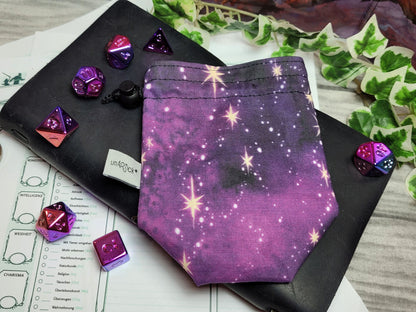 Purple Galaxy Dice Bag S