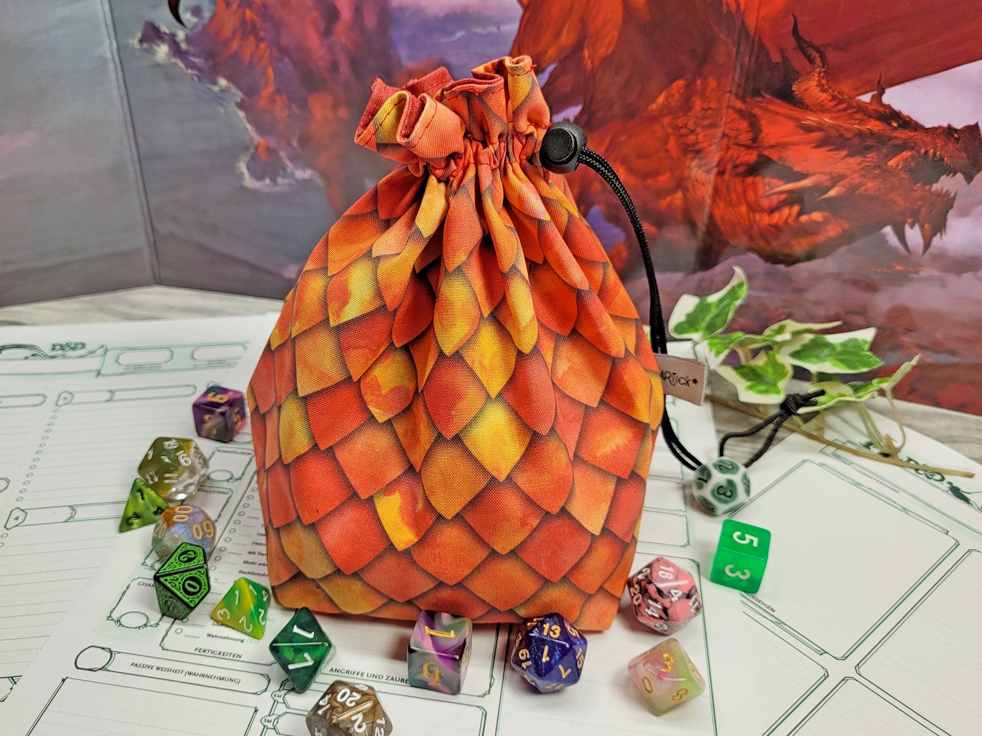 Red Dragon dice bag XXL with compartments