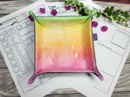 Rainbow Galaxy foldable dice mat L