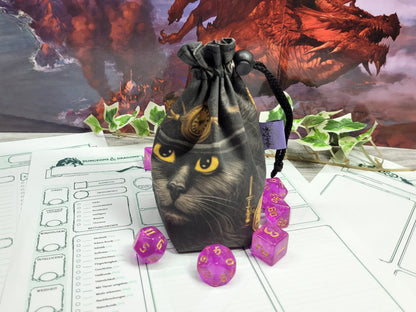 Steampunk Cat Dice Bag S