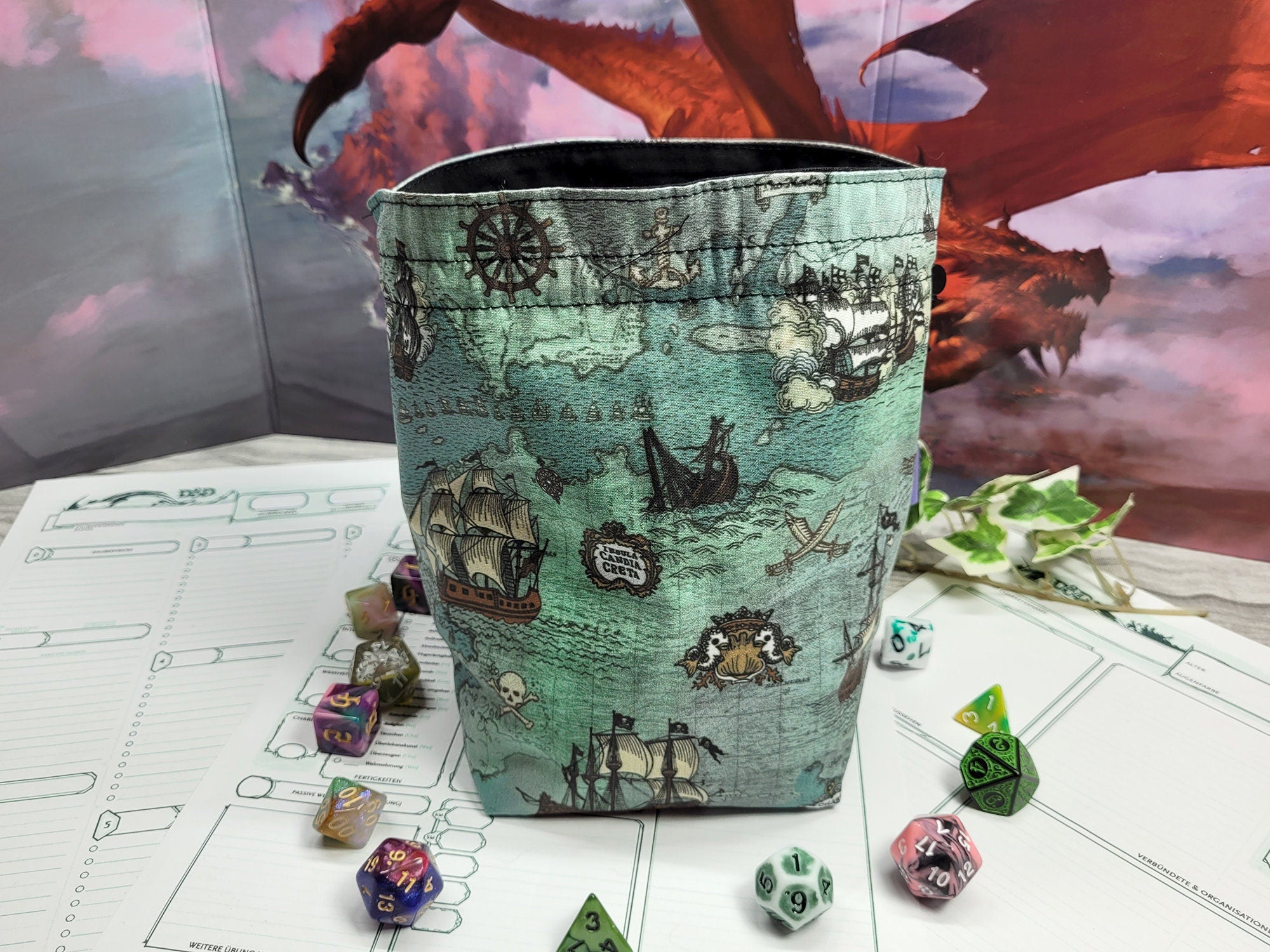 Pirate dice bag XXL with compartments