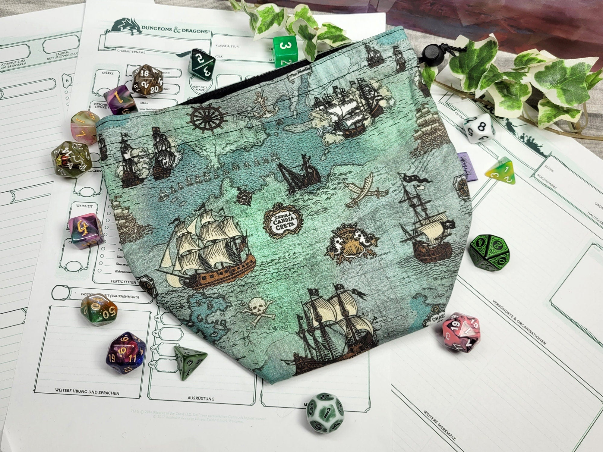 Pirate dice bag XXL with compartments