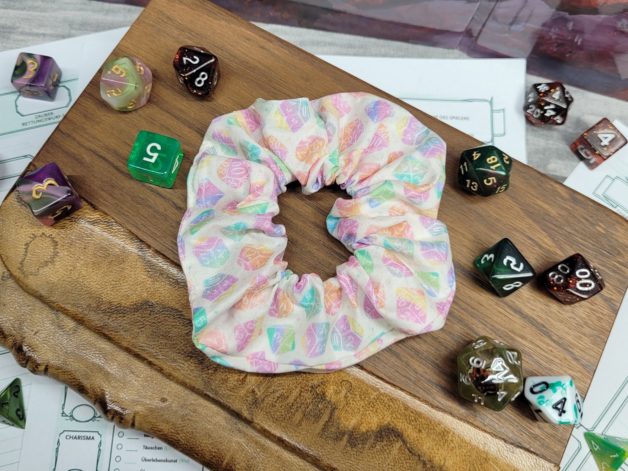 Colorful Dice Scrunchie